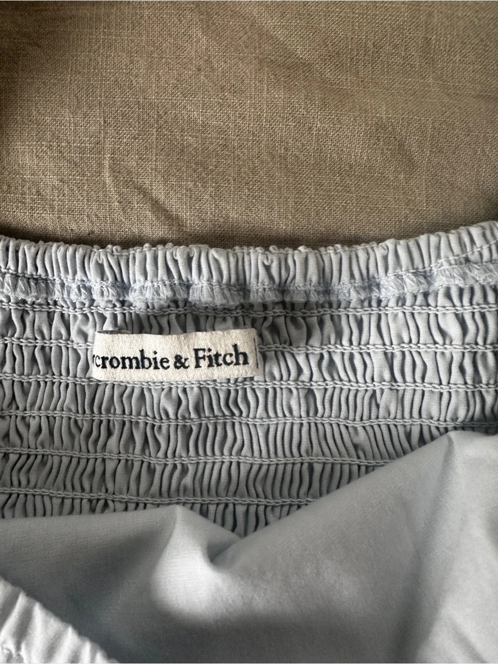 Abercrombie Babydoll Top Puff Sleeve Light Baby Blue